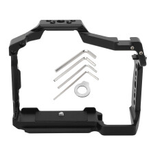 Jaula ligera para cámara Canon EOS Serie R, diseño hueco perforado de aleación de aluminio con interfaz de zapata fría y compatibilidad con