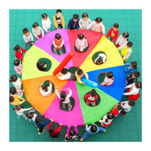 Parachute Play Equipment, 5m Rainbow Parachute with Holes for Kids Activity and Agility Training