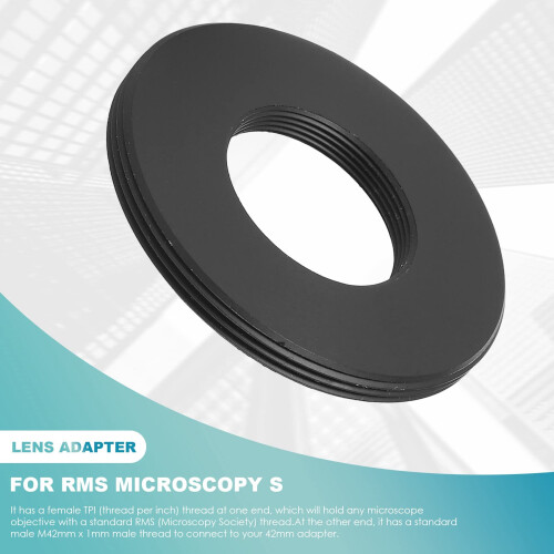 RMS to M42 Lens Adapter 20mm Microscope Objective Converter with Secure Precision Threading 1