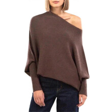 (grey)Asymmetric Draped Jumper, A Jumper As Ultra Soft As The Clouds Ladies Long Sleeve Slouch Batwing Plain Soft Knitted Jumper