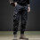 (M,Grey)Men Pants Vintage Cargo Pants Trousers For Jogging 3