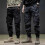 (M,Grey)Men Pants Vintage Cargo Pants Trousers For Jogging 2