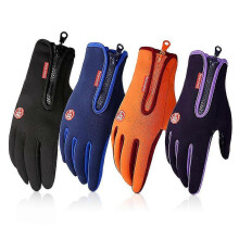 (MOrange) Winter Warm Windproof Waterproof Anti-slip Thermal Touch Screen Gloves Zipper