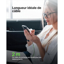 Cabo trançado - BELKIN - USB-C para USB-A - 2 m - Preto