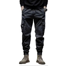 (2XL,Grey)Men Pants Vintage Cargo Pants Trousers For Jogging