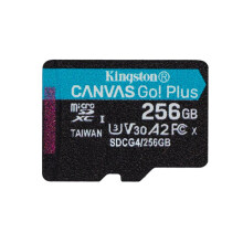 Kingston 256GB microSDXC Canvas Go Plus Gen4 200R A2 U3 Single Pack w/o ADP