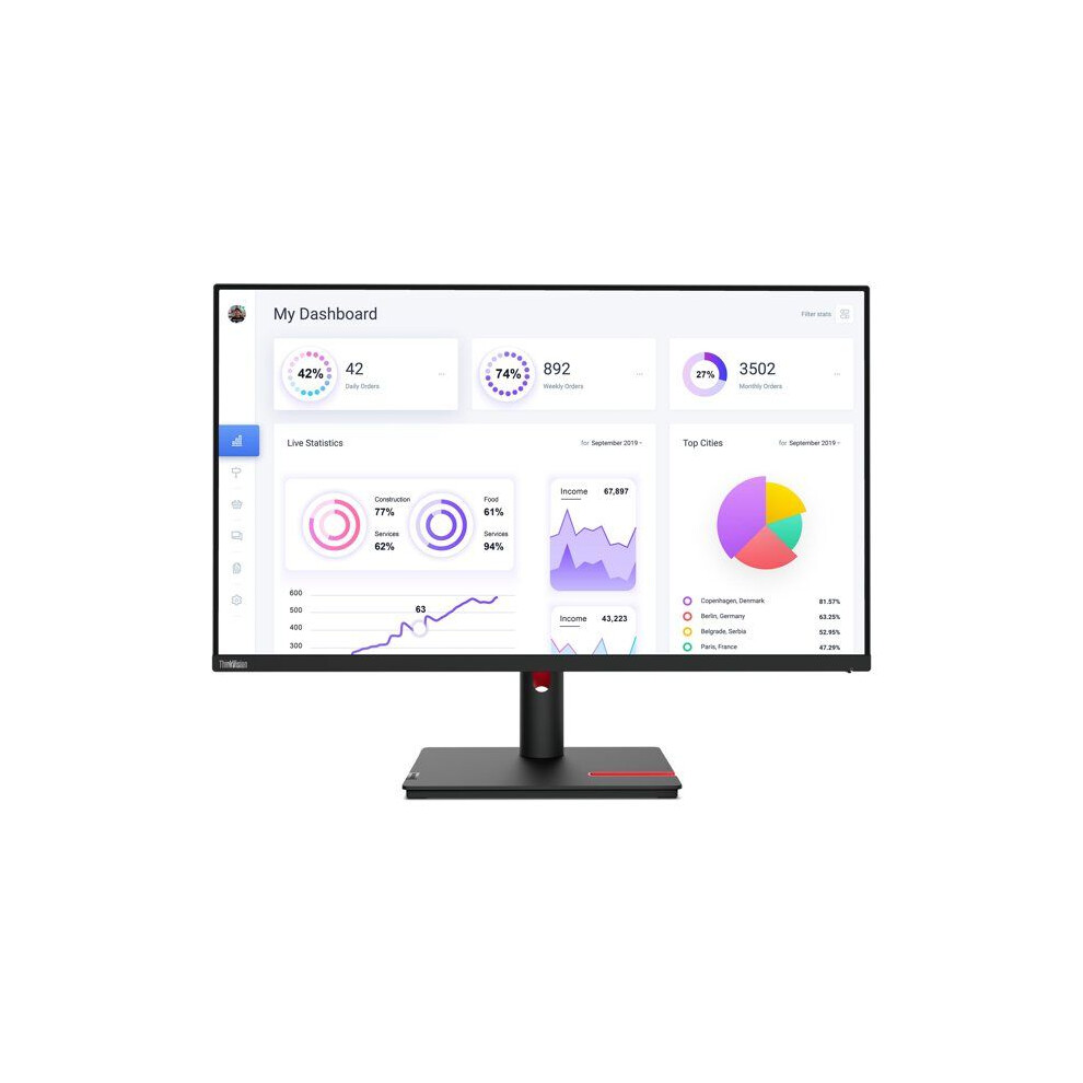 Lenovo 80.0Cm (31.5") 4K Ultra Hd 3840 X 2160 W-Led Ips 16:9 350Cd/MãÂ² 1.07B 178Ã/178Ã 1000:1 Black 196801203211