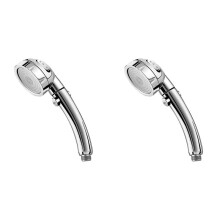 2X High Pressure Shower ,Handheld Showerhead with /Off Full Shutoff Push Button Angle-Adjustable