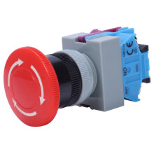 6X AC 600V 10A Red Mushroom Emergency Stop Push Button 22mm NO NC