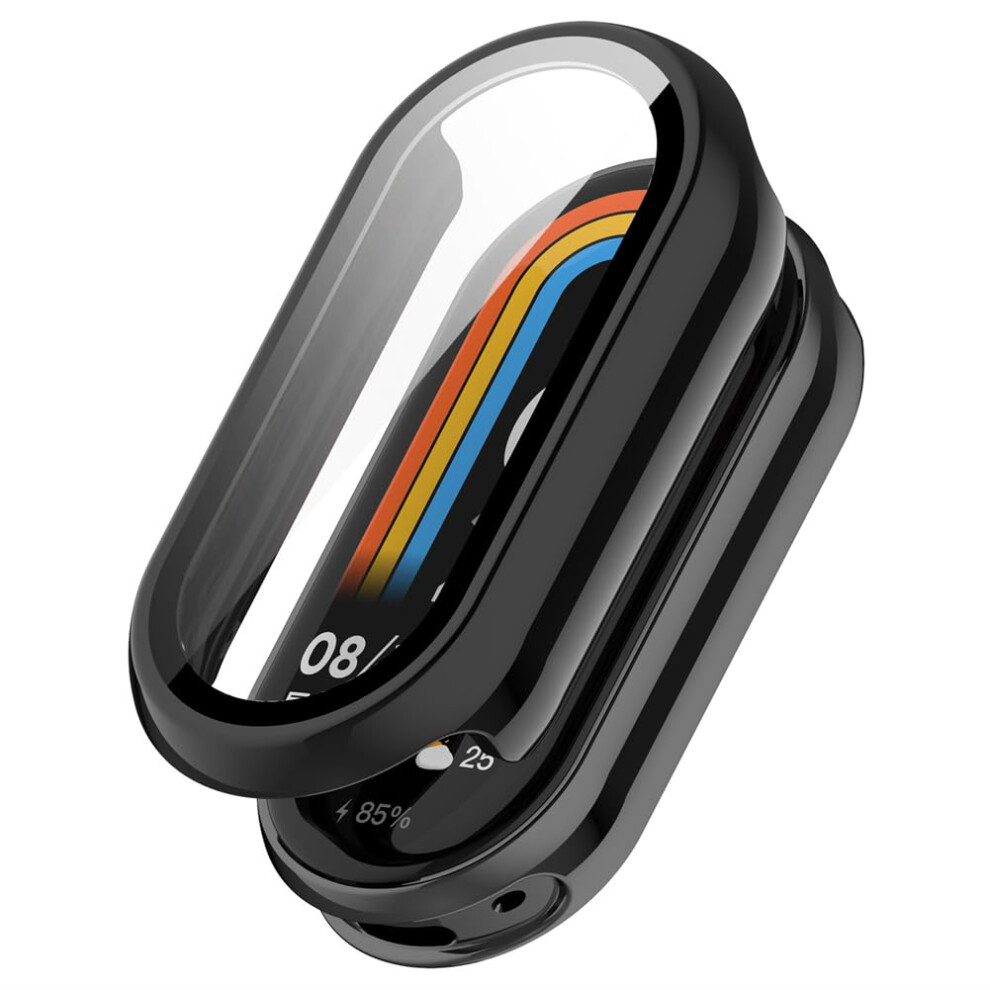 Case With Tempered Glass Screen Protector Ultrathin Exact Fit For Xiaomi Mi Band 9 Nfc Black 9073542379935
