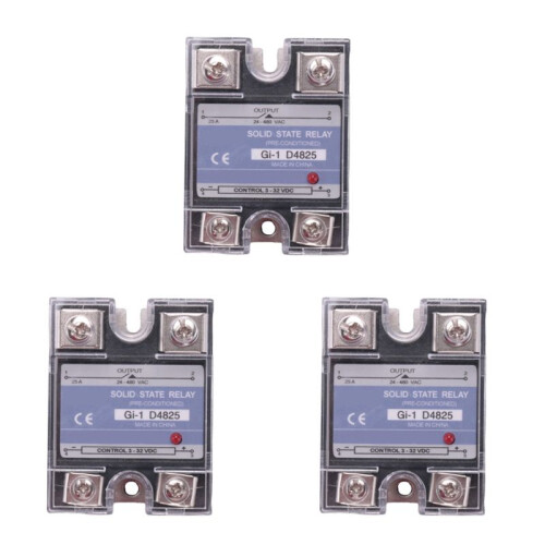 3X SSR 25A 3-32V  to 24-480V AC Single Phase Solid State Relay  Control AC MGR-1 D4825 Load Voltage