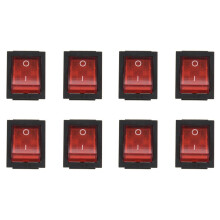 8X Rotlicht 4 Pin DPST / OFF Wippschalter 15A/250V 20A/125V AC 28x22mm