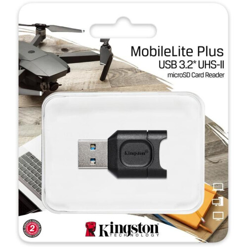 Kingston Leitor de cartão - KINGSTON - MobileLite Plus - UHS-II - microSDHC/SDXC - Compatível com UHS-II