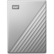 WD 2TB My Passport Ultra, Silver, Portable External Hard Drive, backup software with defense against ransomware, and password protection, USB-C and