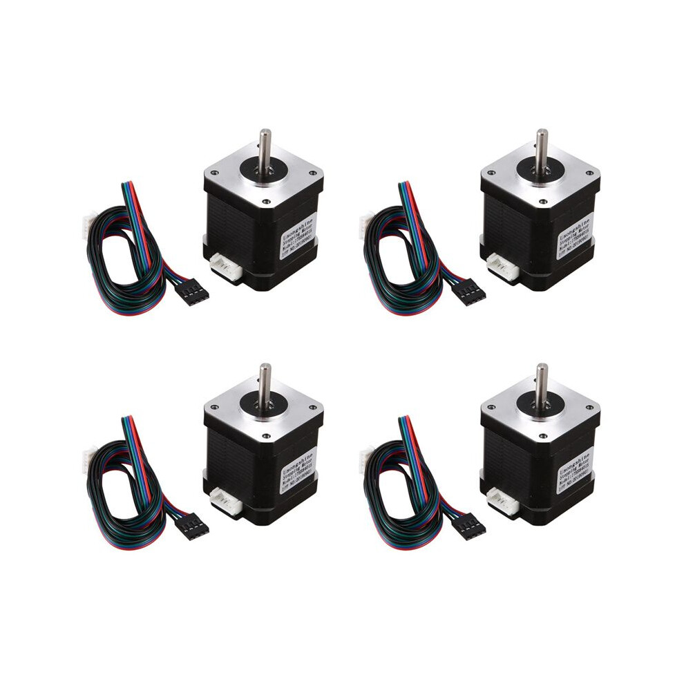 4Pcs Nema 17 Stepper Motor 48Mm Nema17 Motor 42Bygh 2A 4-Lead ( 17Hs8401 ) Motor 1M Cable For 3D Printer Cnc Motor 6033646905495
