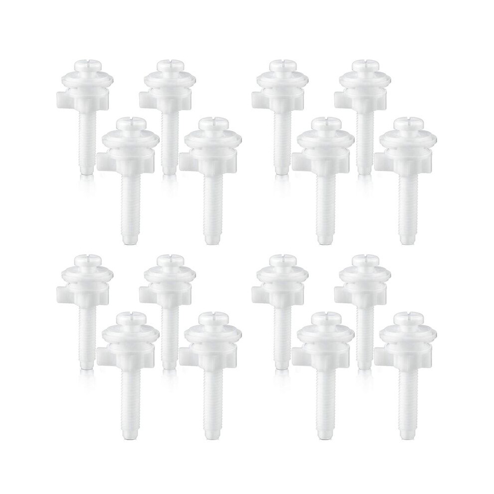 16Pcs Toilet Hinge Bolt Screws With Plastic Nuts And Washers Toilet Replacement Parts Kit 6034197957742