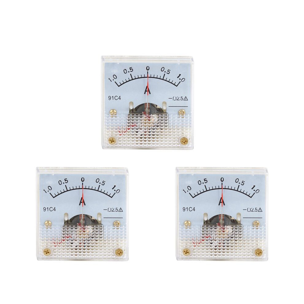 3X Class 2.5 Accuracy 0-1 A Ampere Analog Meter Ammeter 91C4 6032467509219
