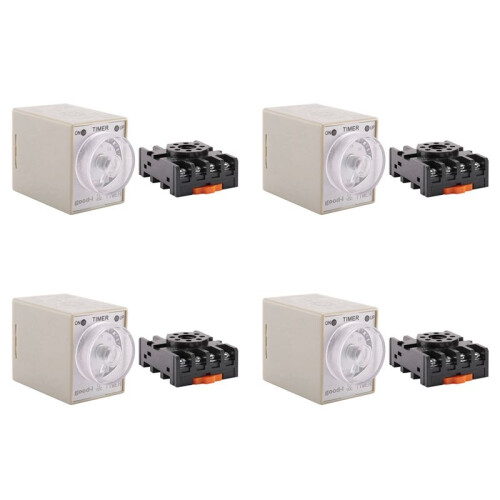 4X  12V 0-30 Seconds 30s Electric Delay Timer Timing Relay DPDT 8P W Base