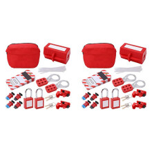 2X Electrical Circuit Breaker Lockout Tagout Kit,Safty Padlock Set Plug Lock Out Tag Station Hasps for Industry
