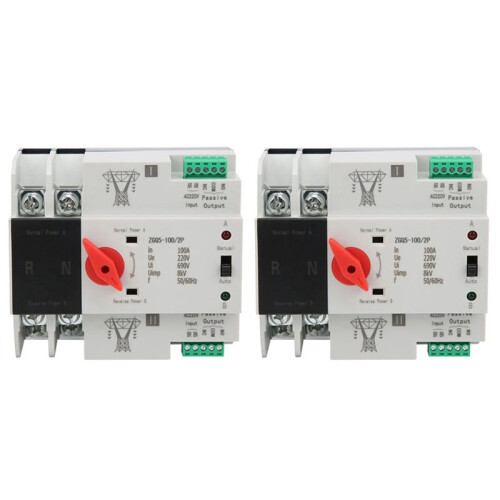 2X Transmission  220V ZGQ5-100 / 2P Automatic Transfer  with Double Power 2-Way