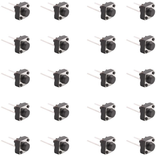 80 Pcs 6x6x5mm Momentary Tactile Tact Push Button  2 Pin DIP Through Hole 2