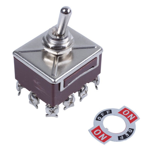 5X AC 380V 10A /OFF/ 3 Positions 12 Pin Latching Toggle  4PDT 1