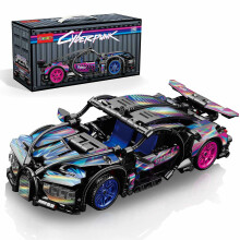 Cyberpunk Car Building Kit 1:18 Scale 473pcs Pullback Sports Car Model Toy for Kids and Adults