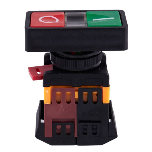 5X AC 220V Yellow Light -OFF START STOP Momentary Push Button  1 NO 1 NC 1