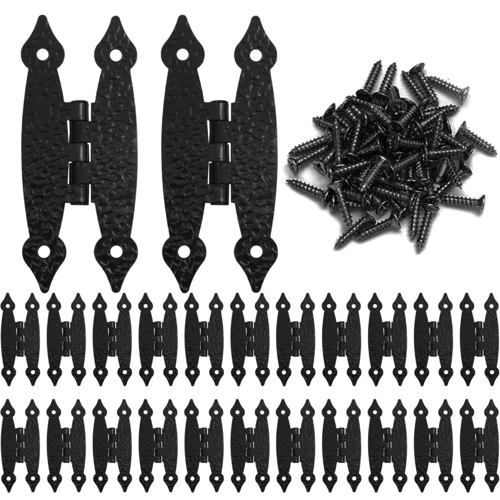 24 Pack 3.5 Inch Black Antique Cast Iron Cabinet Hinges Vintage Style Flush Oxidation Resistant 9771547130291