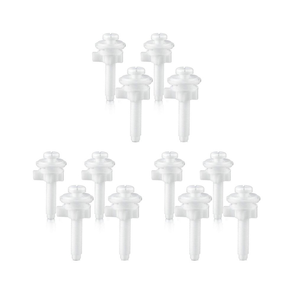 12Pcs Toilet Hinge Bolt Screws With Plastic Nuts And Washers Toilet Replacement Parts Kit 4711138674389