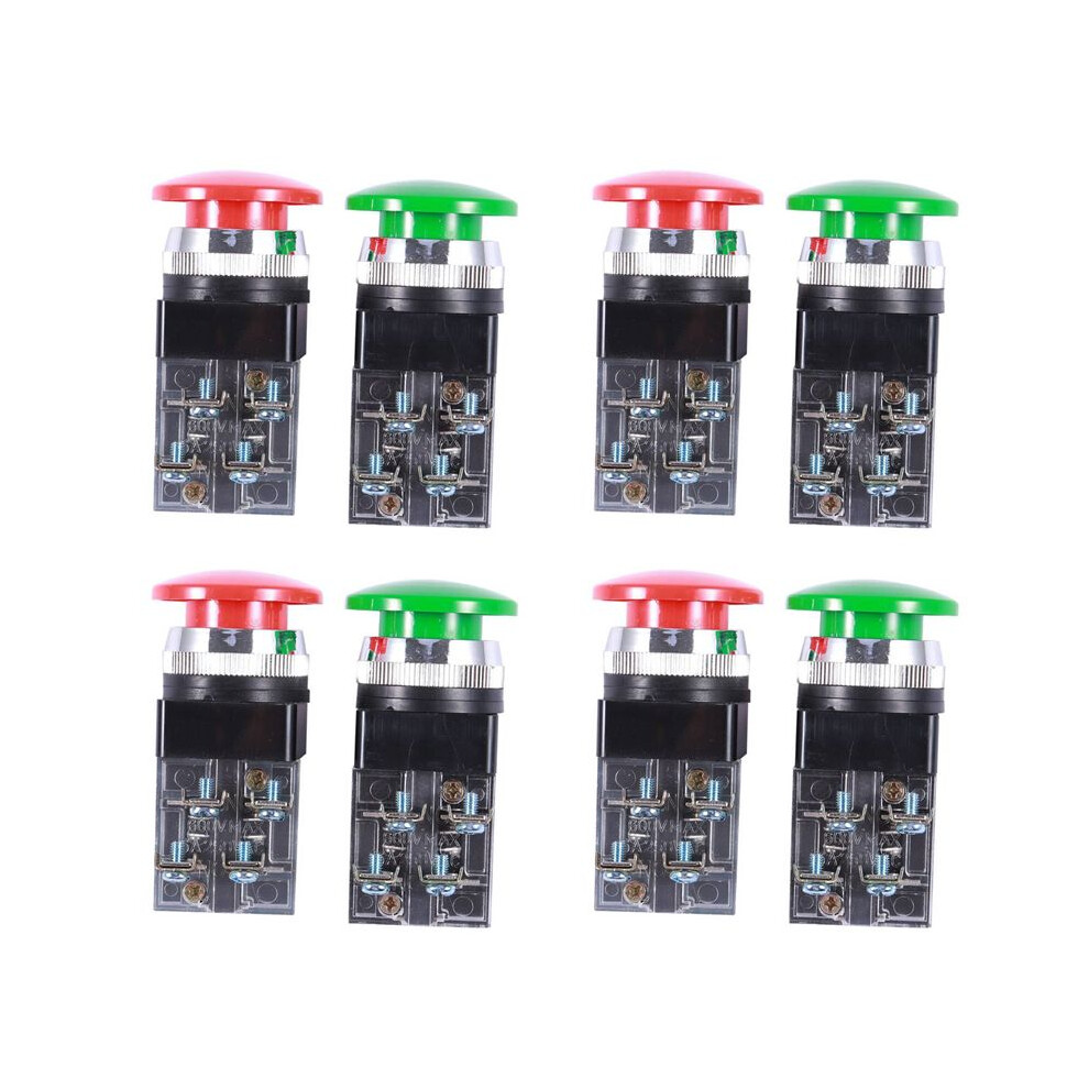4X Ac 250V 6A Dpst Momentary Mushroom Push Button Red/Green 4713478313744