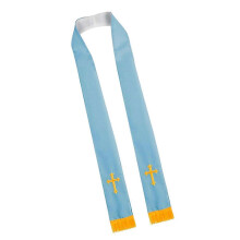 (Sky Blue)Double Side Clergy Stole Christian Communion Garment Church Shawl For Pastors Priests Adult Unisex Communion Event Sky Blue