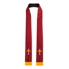 (Red B lack) Double Side Clergy Stole Christian Communion Garment Church Shawl For Pastors Priests Adult Unisex Communion Event Sky Blue