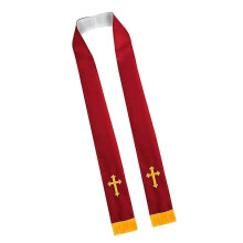 (Red White) Double Side Clergy Stole Christian Communion Garment Church Shawl For Pastors Priests Adult Unisex Communion Event Sky Blue