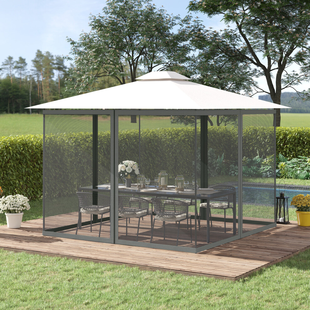 Outsunny 352 X 207Cm Universal Replacement Gazebo Mesh Netting Screen Walls