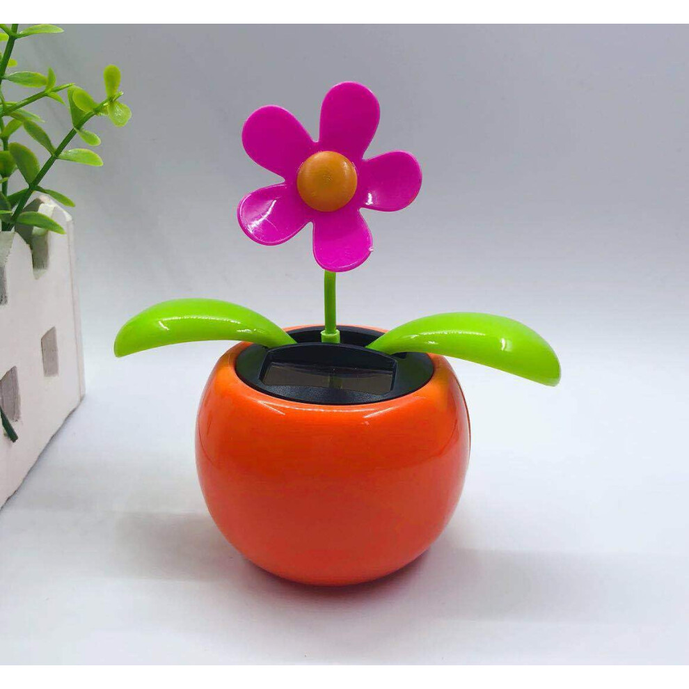 2Pcs Solar Dancing Flower Car Dashboard Ornament With Solar Powered Motion And Swaying Pot 9053599477600