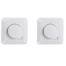 2X LED-Dimmerschakelaar, Inbouwdimmer voor Dimbare LED en Halogeen, 5-300 W Dimmerschakelaar LED, Fasegestuurde Dimmer