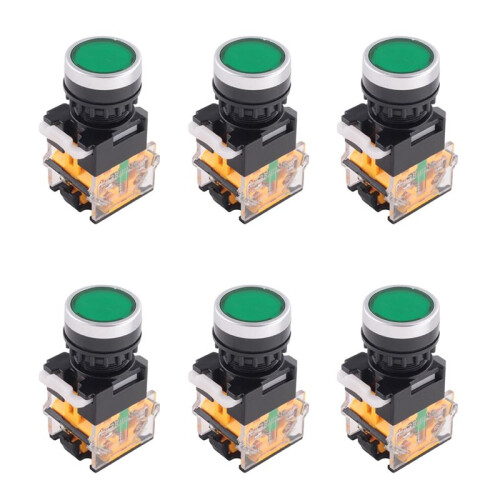 6X LA38-11/203 Push Button Momentary Heavy Duty Power Press  Green