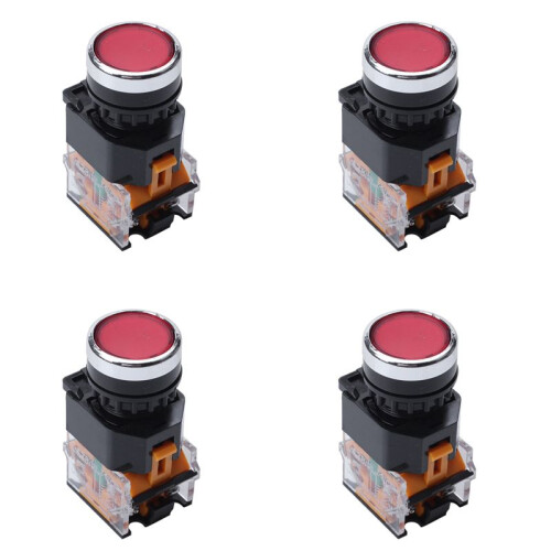 4X LA38-11/203 Push Button Momentary Heavy Duty Power Press  Red