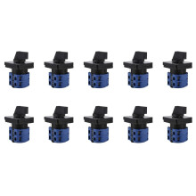 10X AC660V 25A 2-Pole 3-Position Momentary Plastic Rotary Changeover +Black