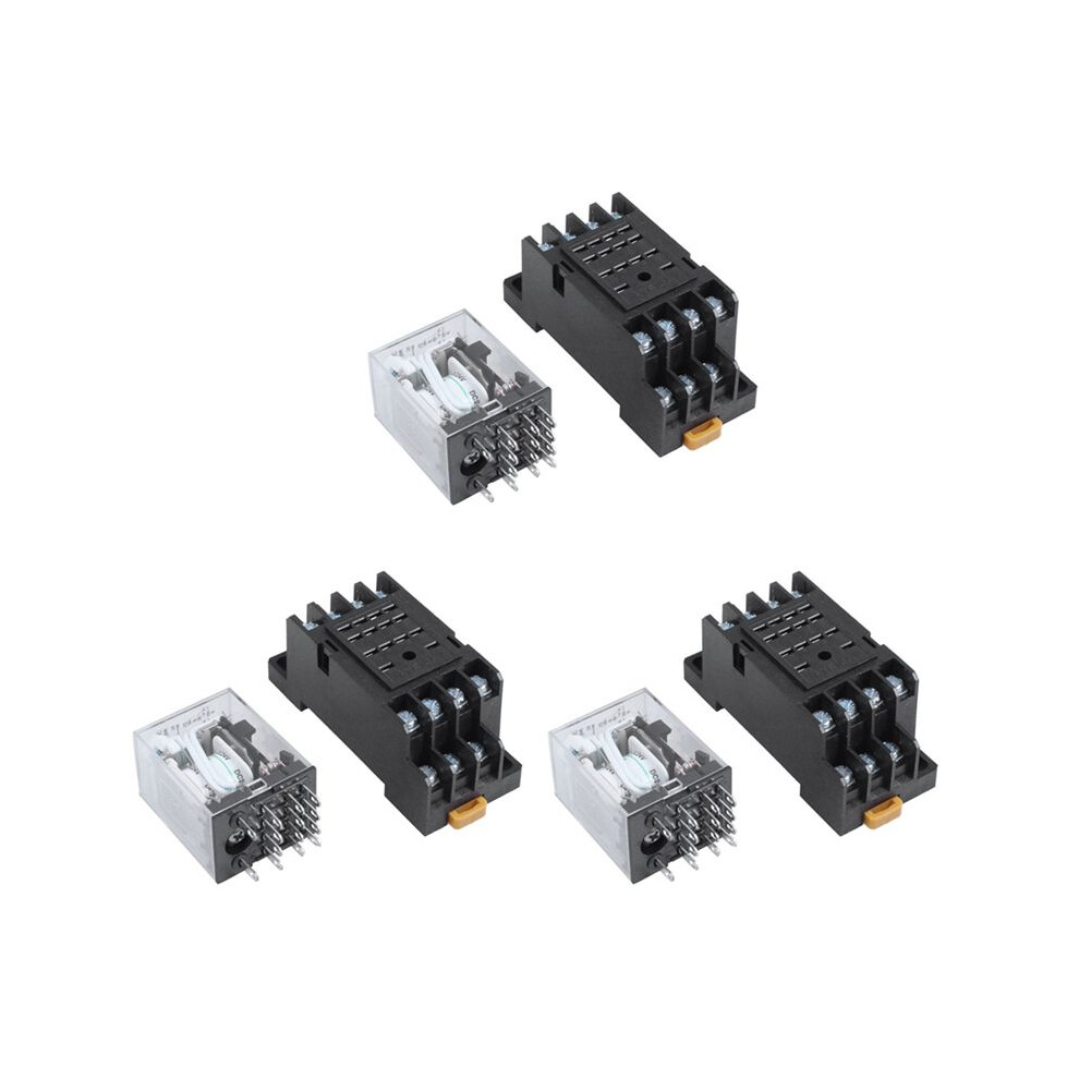 3X 24V Coil Volt 4Pdt 14 Pin Terminal Electromagnetic Relay Hh54p 6033792926528