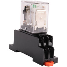 4X HH52P 24V Spule DPDT 8 Pins Elektromagnetische Leistungsrelais mit DYF08A Basis, Schwarz + Klar Blau