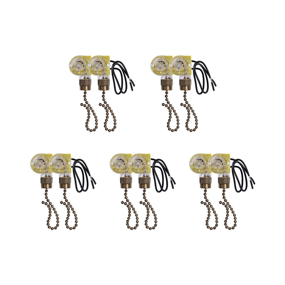 Ceiling Fan Light Zing Ear Ze-109 Two-Wire Light With Pull Cords For Ceiling Light Fans Lamps 10Pcs Bronze 6033533265497
