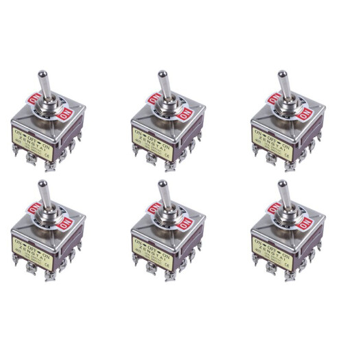 6X AC 380V 10A /OFF/ 3 Positions 12 Pin Latching Toggle  4PDT