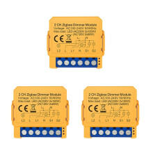 3X Tuya Zigbee Dimmers Module 2CH Control LED Lights Dimmable Stepless Dimming+Voice Control