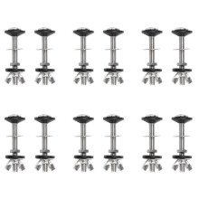 12 Pack Toilet Tank to Bowl Bolt Kits Cistern Bolts Kit,Stainless Steel Toilet Pan Fixing Fitting with Double Gaskets