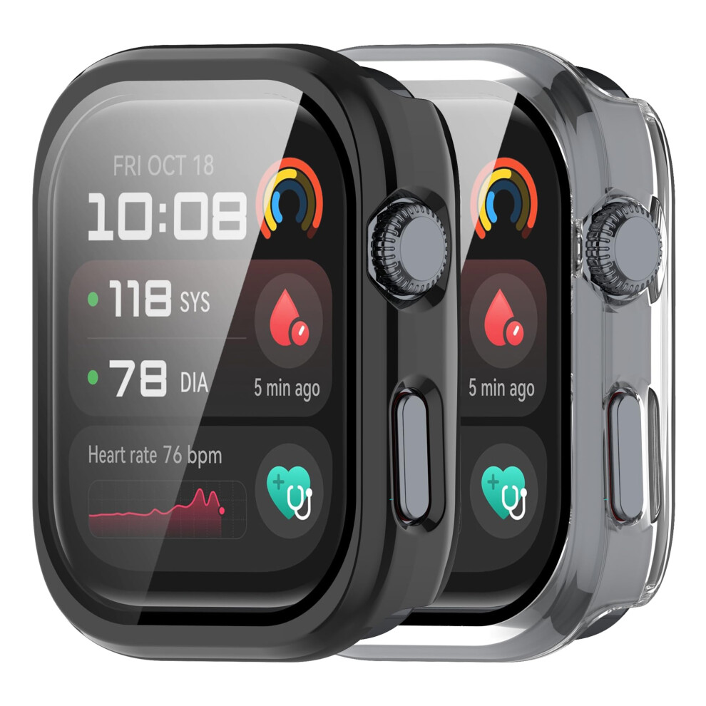 2 Pack Case For Huawei Watch D2 With Tempered Glass Screen Protector, Scratchresistant And Clear Cover Black 9169991102528