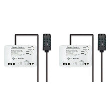 2X Tuya Zigbee 1 Gang med Temperaturfuktighetssensor, Tuya Life APP, Passivt Torrkontaktrelä AC85-250V
