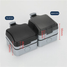 2X IP66 Outdoor Extension Lead 13A Rainproof Charging Socket Outdoor Socket Box with Independent (UK Plug)