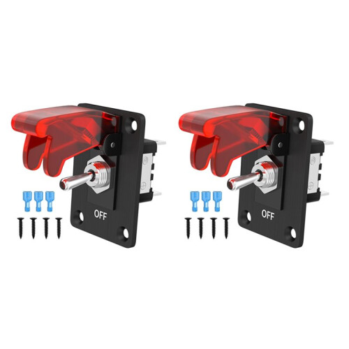 2X Toggle  12V  20A Lighted Toggle  3 Pin /Off SPST LED Illuminated with Mounting Panel